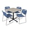 Kobe Kobe Square Table & Chair Set, Wood, Metal, Polypropylene Top TKB3636PL44BE - alternate 1